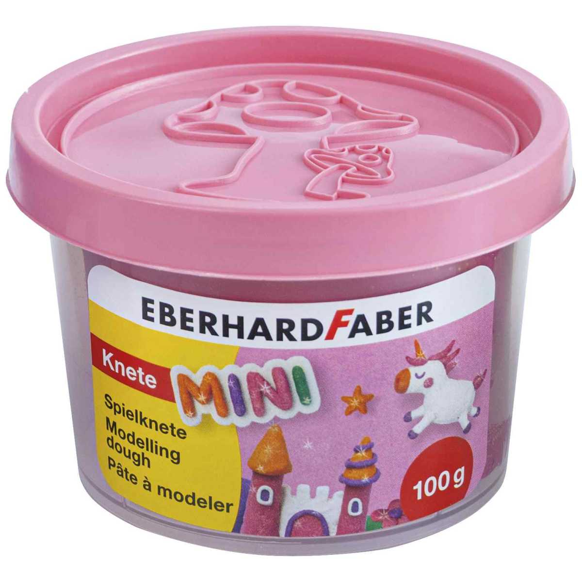 EBERHARD FABER Spielknete Set 4 Farben -GLITZER- orange, violett, pink, grün