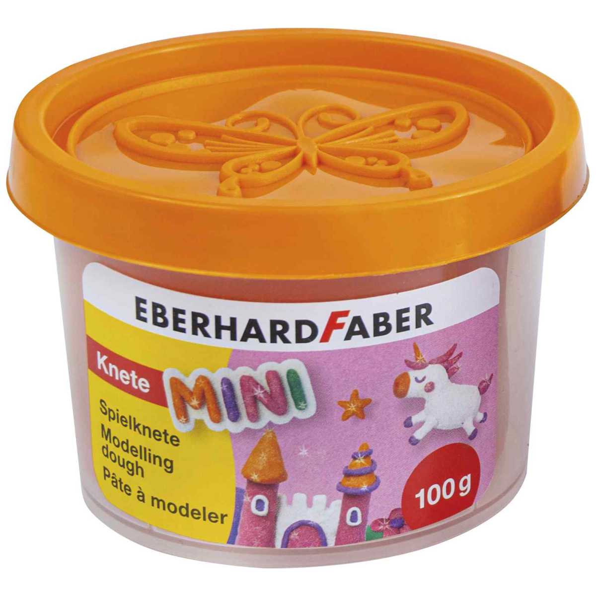 EBERHARD FABER Spielknete Set 4 Farben -GLITZER- orange, violett, pink, grün
