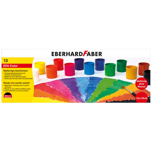 EBERHARD FABER maltertige Deckfarbe / Schulmalfarbe 13 Farben je 18ml