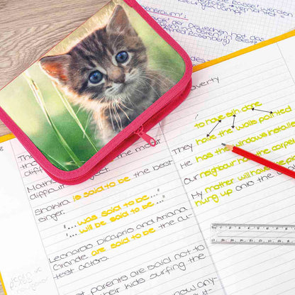 EBERHARD FABER Schüleretui mit 2 Klappen KATZE 42-teilig