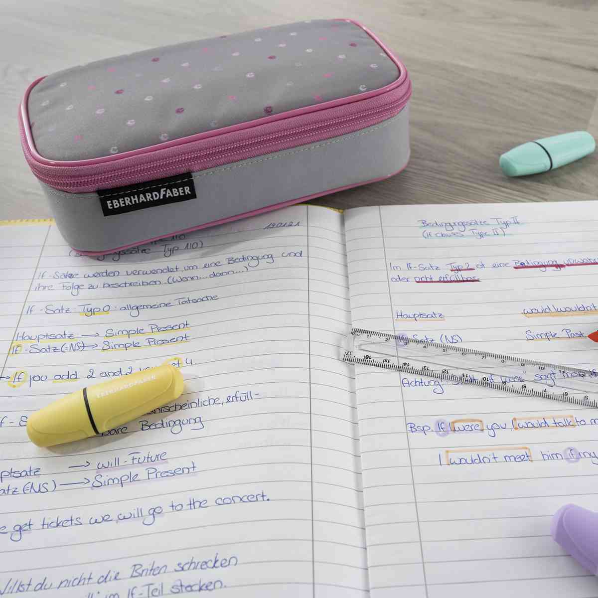 EBERHARD FABER Schlamperbox Jumbo rosa Punkte leer