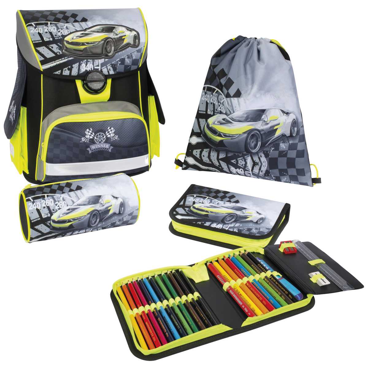 EBERHARD FABER Schulranzen Set EFAlino 4-teilig -RACECAR-
