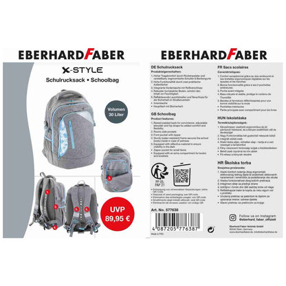 EBERHARD FABER Schulrucksack X-STYLE hellblau