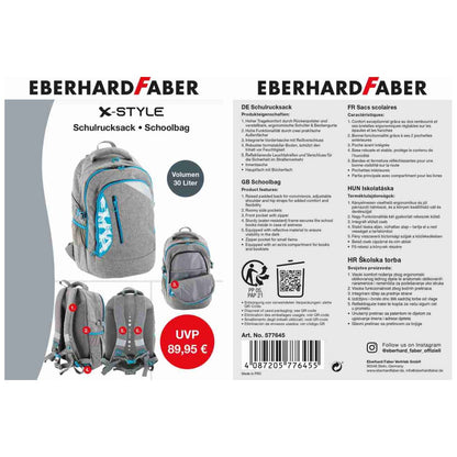 EBERHARD FABER Schulrucksack X-STYLE Zipper zweifarbig