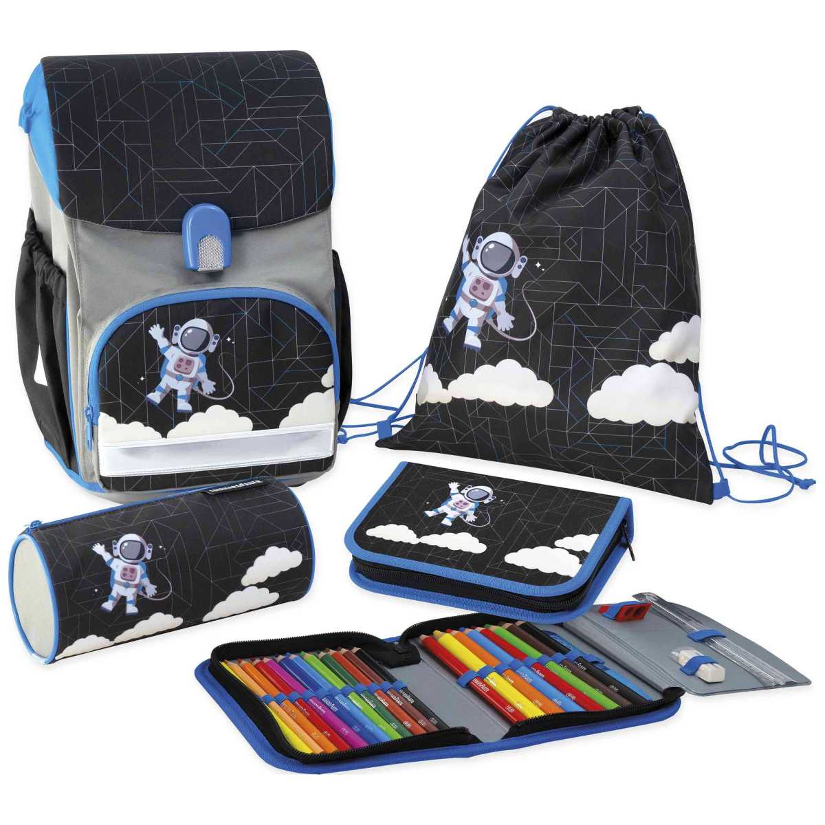 EBERHARD FABER Schulranzen Set EFAlino 4-teilig -ASTRONAUT-