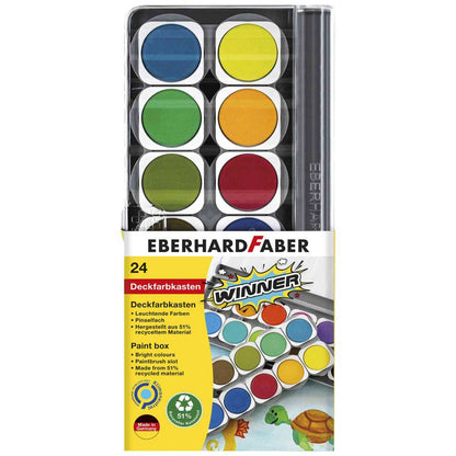 EBERHARD FABER Deckfarbkasten / Malkasten WINNER 24 Farben + Deckweiß