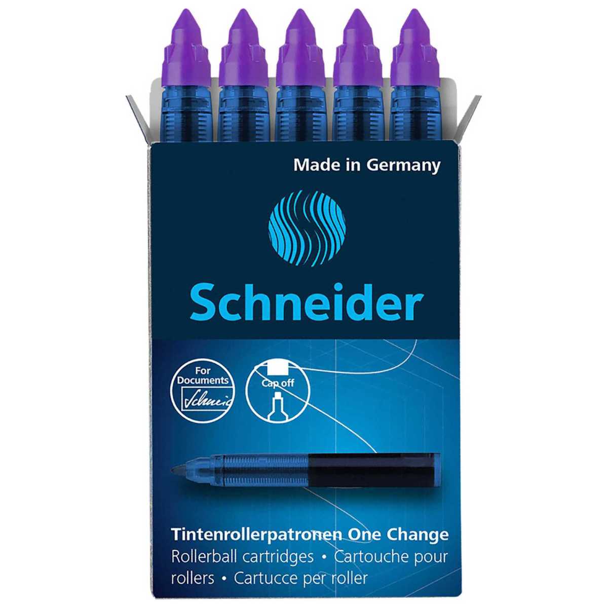 SCHNEIDER Tintenrollerpatronen für One Change violett 5 Stück