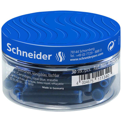 SCHNEIDER Tintenpatronen Standard kurz blau 30 Stück in Dose