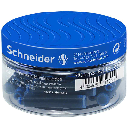 SCHNEIDER Tintenpatronen Standard kurz blau 30 Stück in Dose
