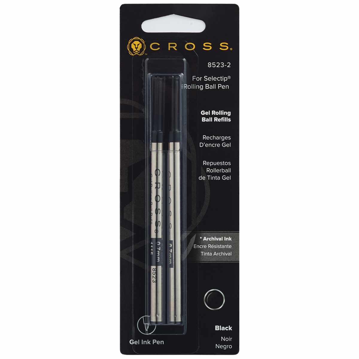 CROSS Gel Rollerballmine 8523 schwarz 0,7mm 2 Stück