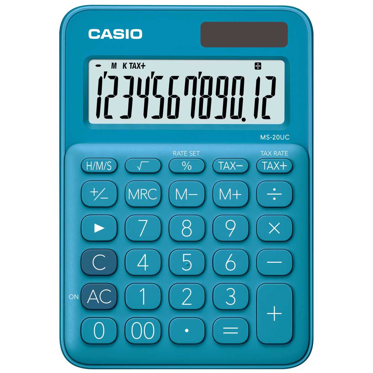 CASIO Taschenrechner MS-20 UC blau 10x15cm 12 Stellen