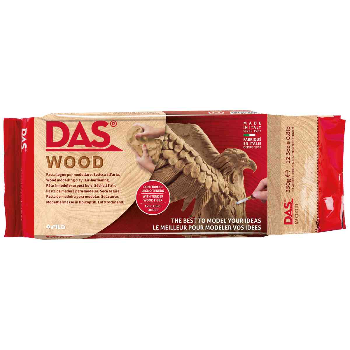 DAS Modelliermasse lufthärtend WOOD holzfarben 350g
