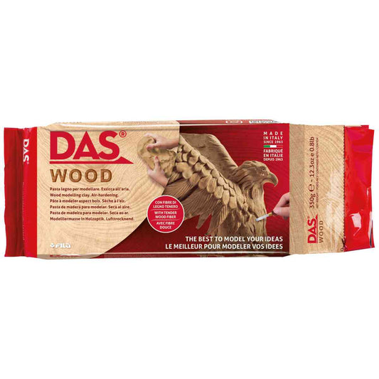 DAS Modelliermasse lufthärtend WOOD holzfarben 350g