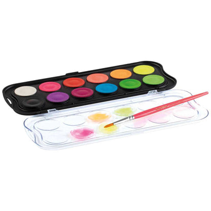 GIOTTO Malkasten Aquarelli Fluo 12 Neonfarben + Pinsel