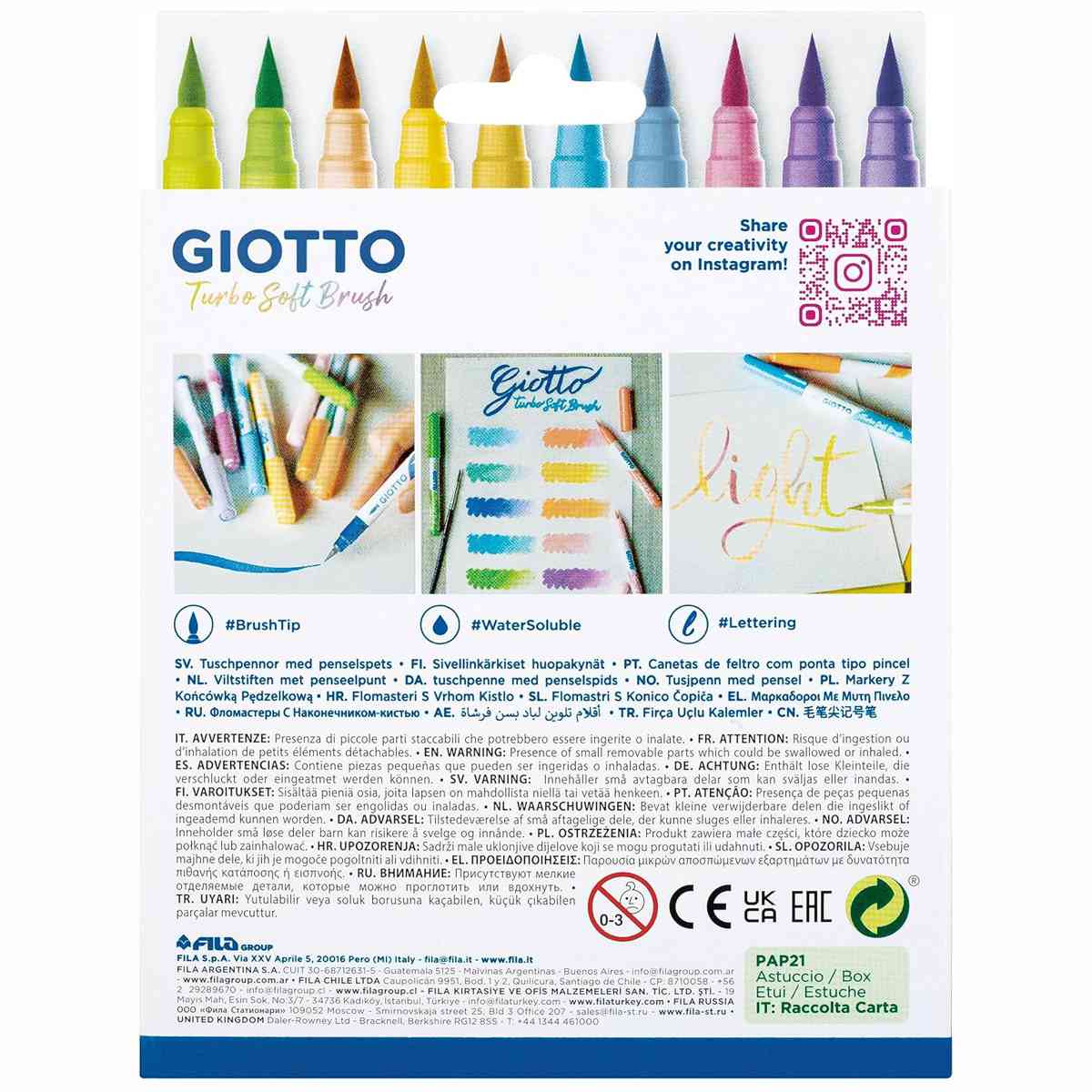GIOTTO Turbo Soft Brush Pinselmaler Pastell 12 Stück