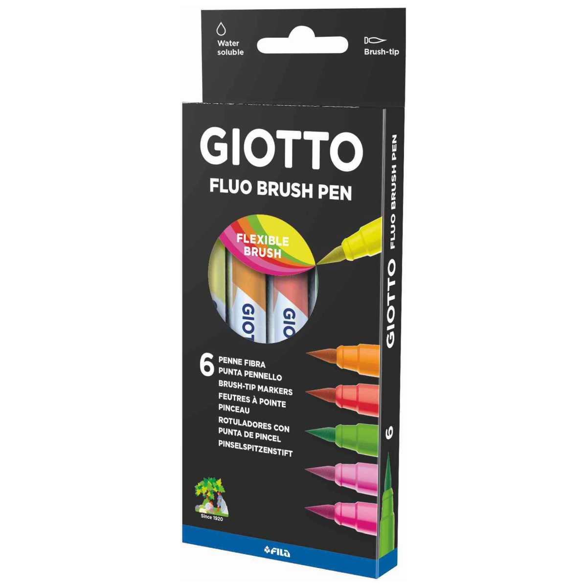 GIOTTO Turbo Soft Brush FLUO neon 6 Stück