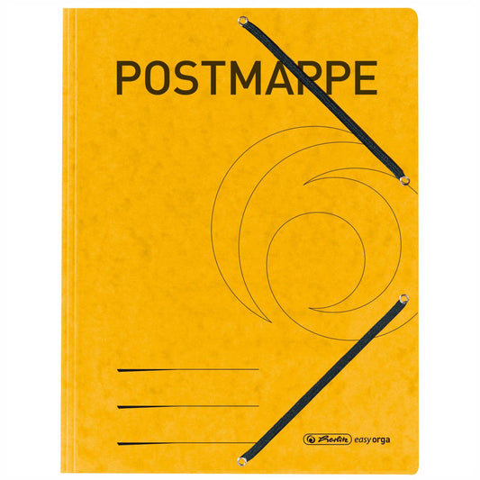HERLITZ Gummizugmappe A4 Postmappe Karton gelb