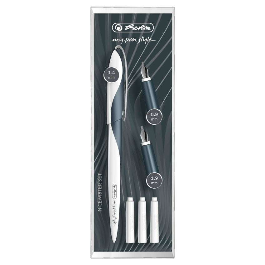 HERLITZ Nicewriter Set my.pen style Dark Shale 0,9mm 1,4mm 1,9mm