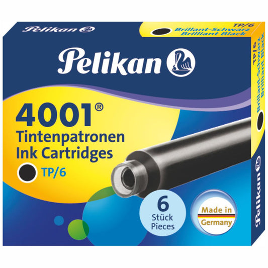 PELIKAN Tintenpatrone 4001 kurz brilliant-schwarz 6 Stück