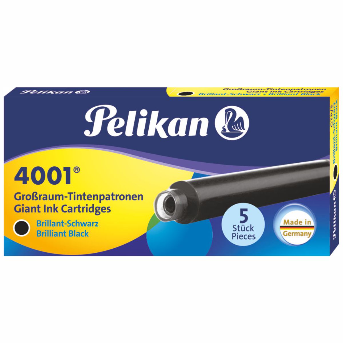 PELIKAN Tintenpatrone 4001 lang brillant-schwarz 5 Stück