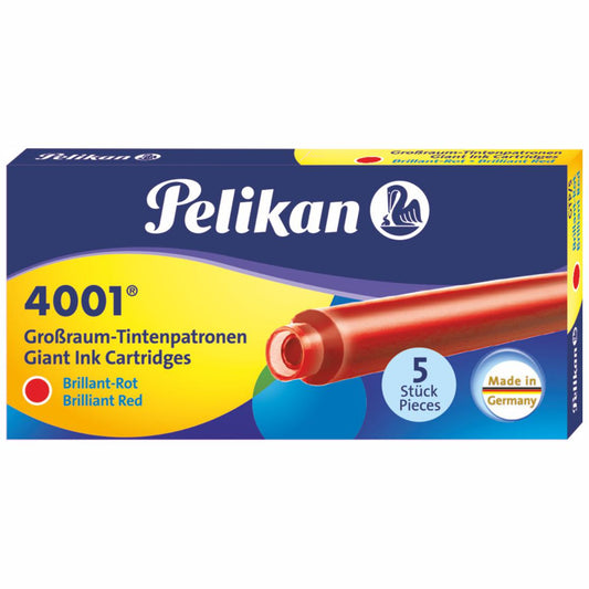 PELIKAN Tintenpatrone 4001 lang rot 5 Stück