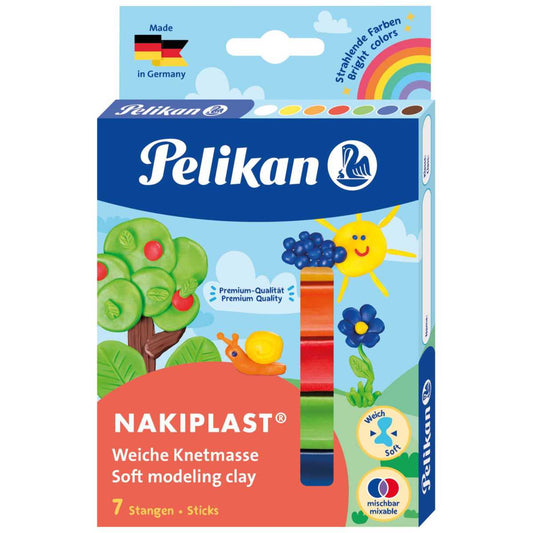 PELIKAN Knetmasse Nakiplast 196/7 in 7 Farbien sortiert 125g