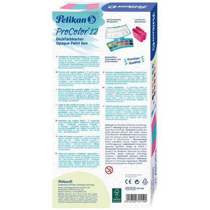 PELIKAN Deckfarbkasten ProColor türkis / pink 12 Farben + Deckweiss