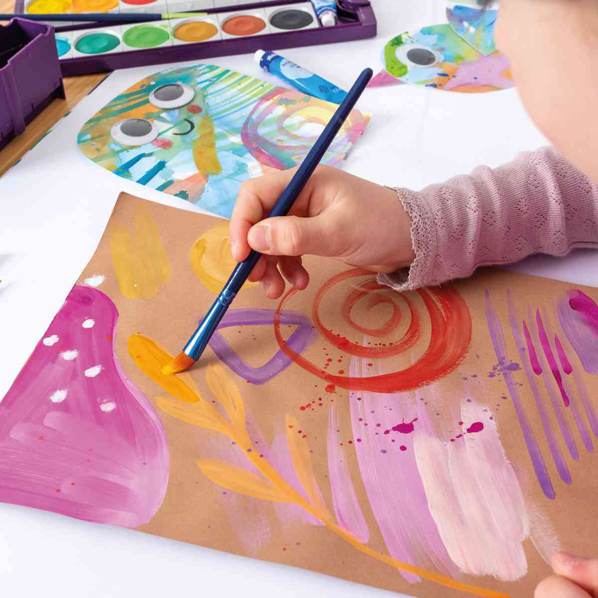 PELIKAN Malkarten / Deckfarbkasten K12 violett 12 Farben + Deckweiß