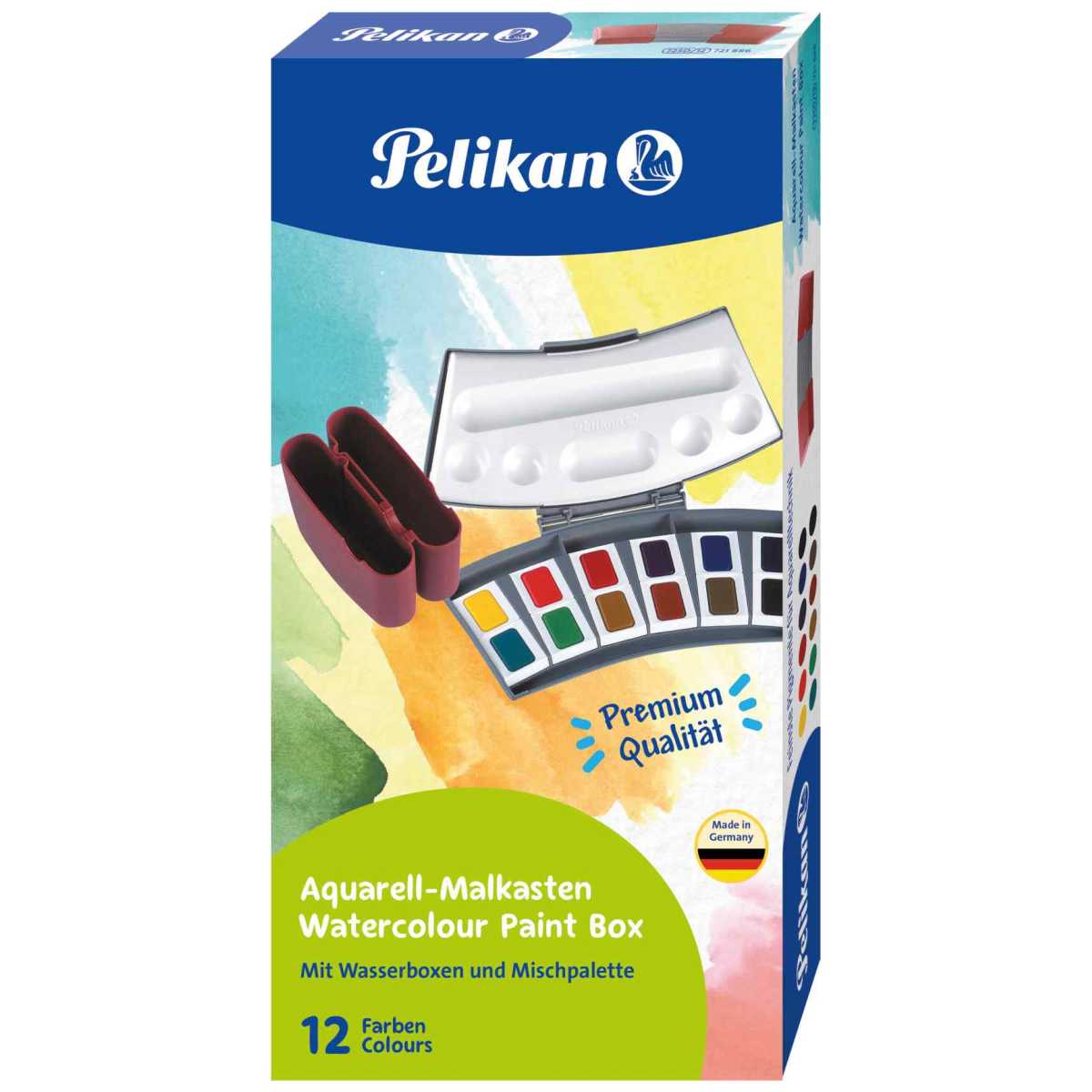PELIKAN Studien Aquarell-Malkasten 725D/12 - 12 Farben