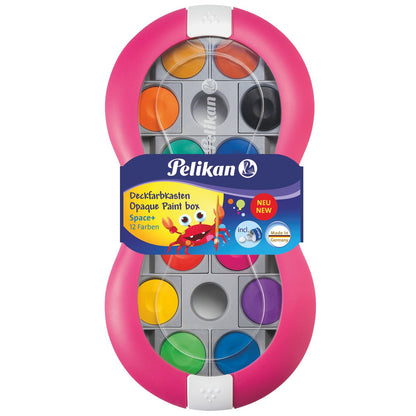 PELIKAN Deckfarbkasten Space+ pink 12 Farben + Deckweiß