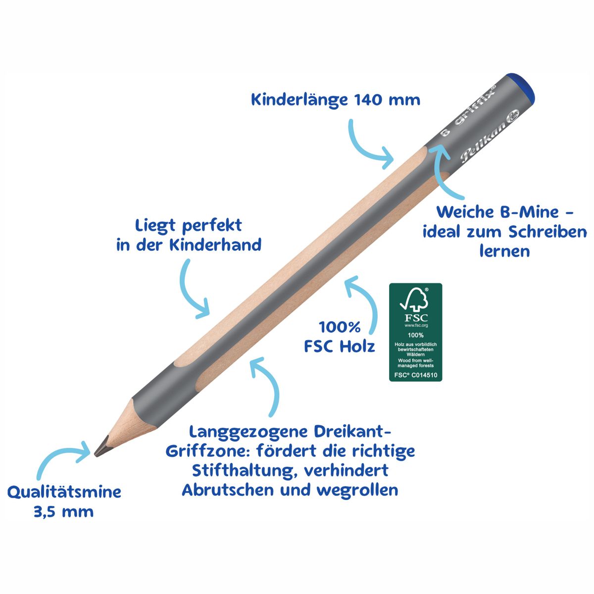PELIKAN Ergonomischer Bleistift griffix B Nr. 2 1/2 -Doppelpack-