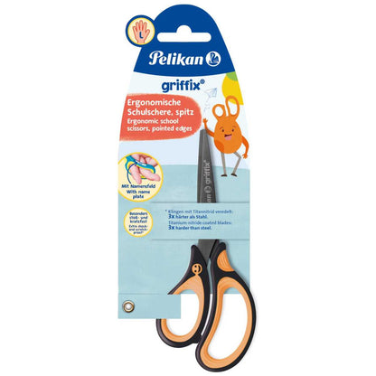 PELIKAN Schulschere Griffix spitz neon black L