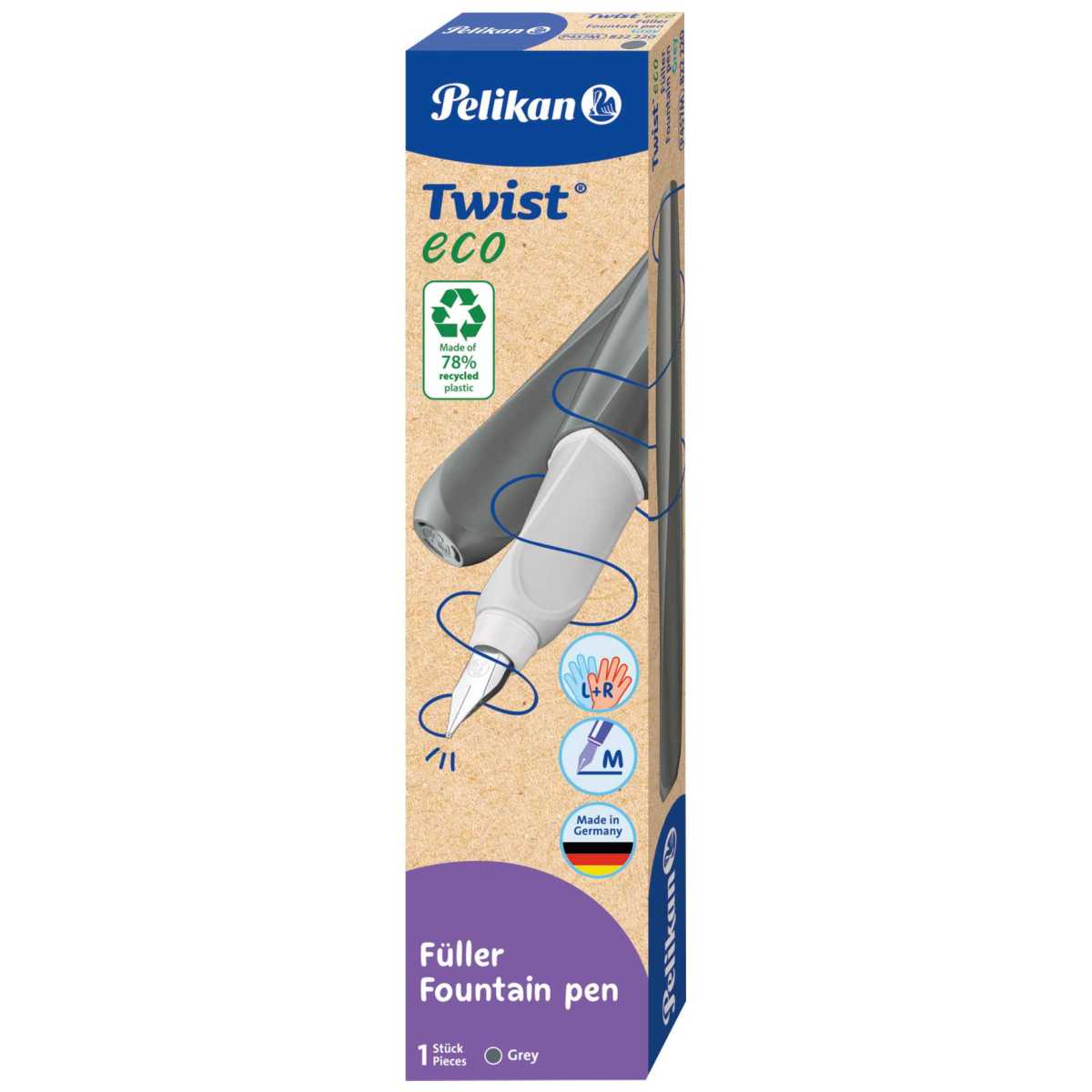 PELIKAN Füllhalter Twist eco P457 M grau