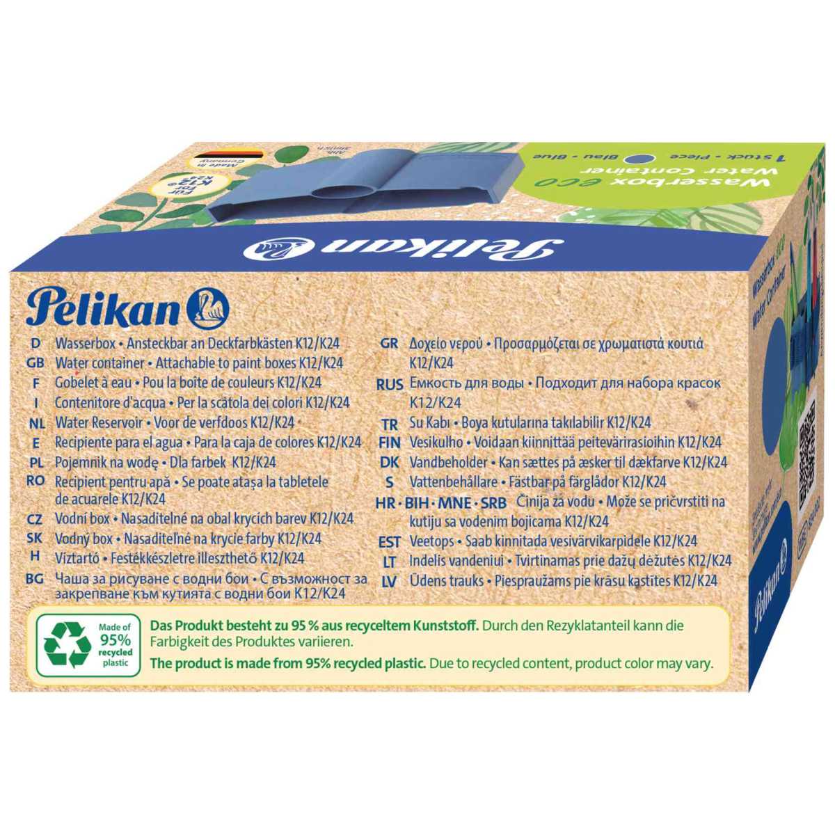 PELIKAN Wasserbox Pinselbecher Classic ECO blau 735WBE für K12+K24