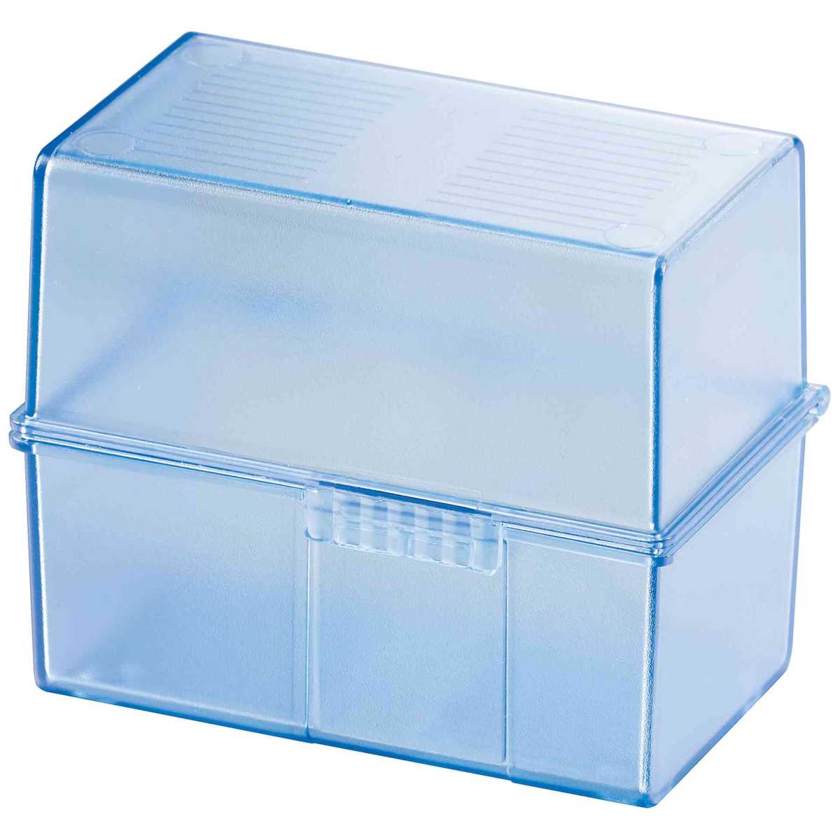 HAN Karteikasten 977 A7 für 300 Karten blau transparent
