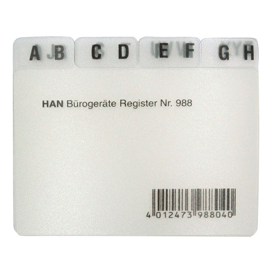 HAN Leitkarten Register 988 A8 A-Z transluzent