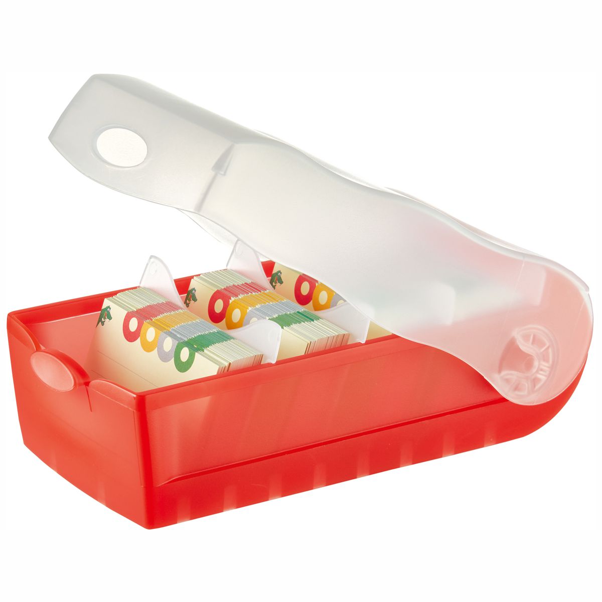 HAN Karteibox Croco A8 998-617 rot-transluzent