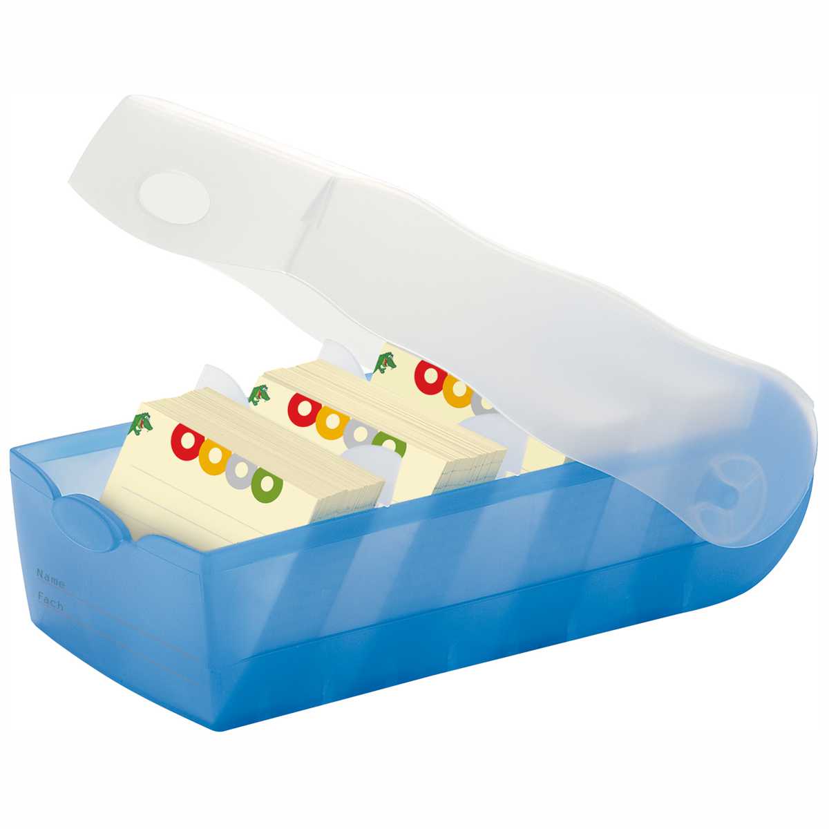 HAN Karteibox Croco A8 998-643 blau-transluzent