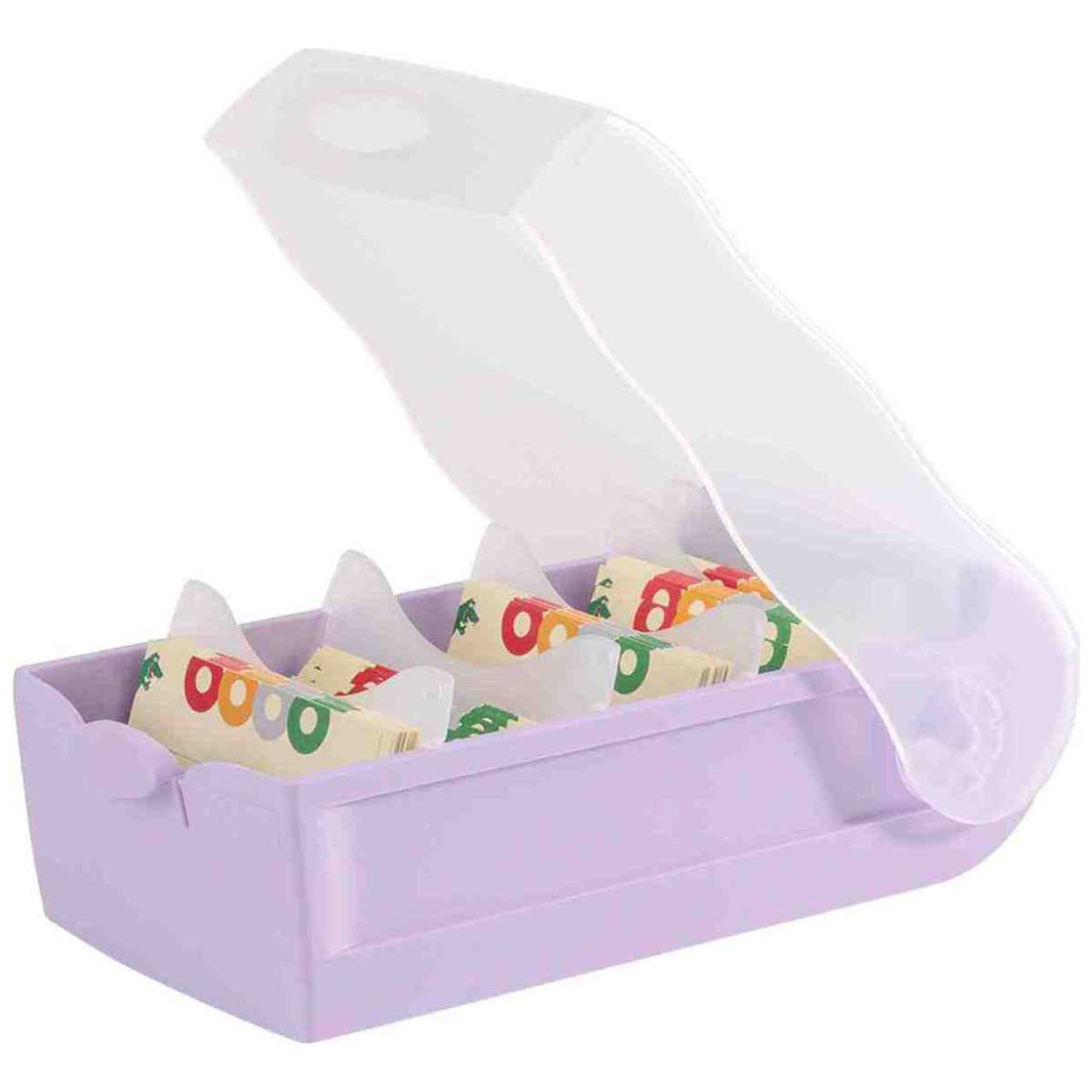 HAN Karteibox Croco A8 998-887 pastelllila-transluzent mit 5 Stützen und 100 Karten