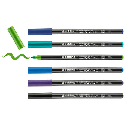 EDDING Porzellan Pinselstift 4200 6er Set -Cool Colors-