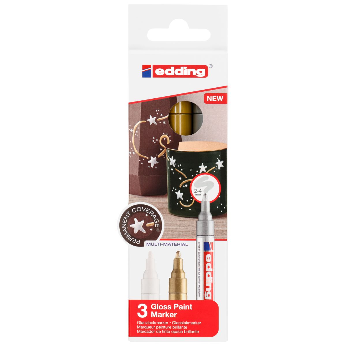 EDDING Glanz-Lackmarker creative 750 Metallic Set 3 Farben 2-4mm