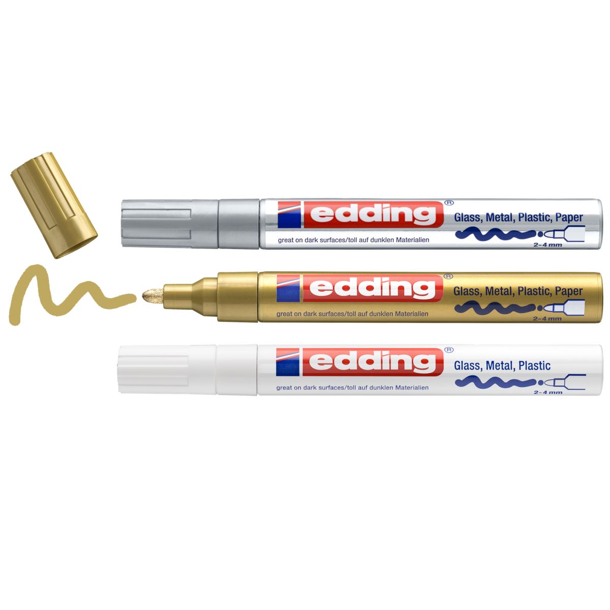 EDDING Glanz-Lackmarker creative 750 Metallic Set 3 Farben 2-4mm