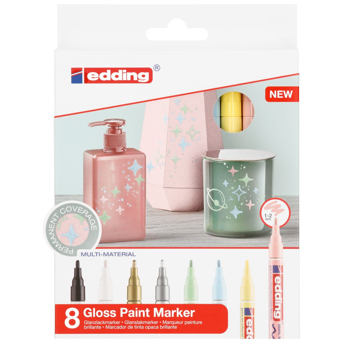 EDDING Glanz-Lackmarker creative 751 Pastell Set 8 Farben 1-2mm