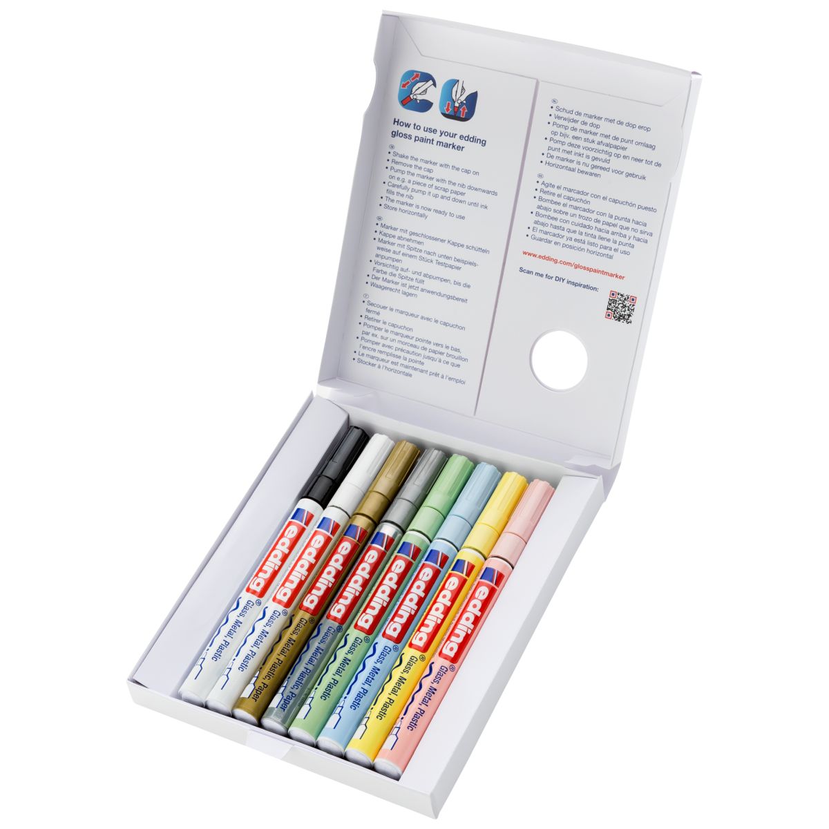 EDDING Glanz-Lackmarker creative 751 Pastell Set 8 Farben 1-2mm