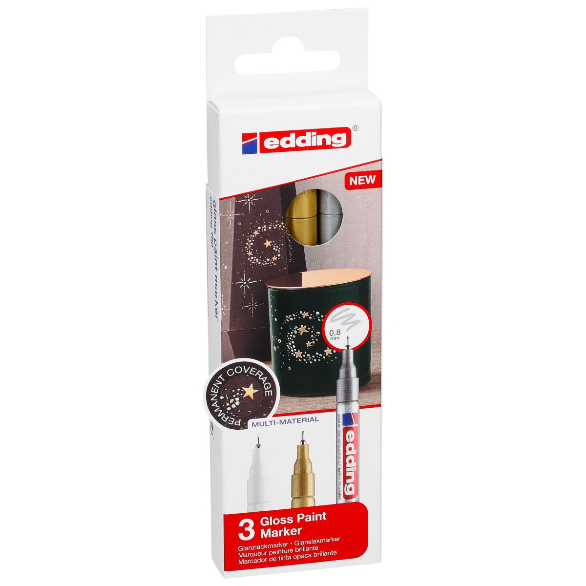 EDDING Glanz-Lackmarker creative 780 Metallic Set 3 Farben 0,8mm