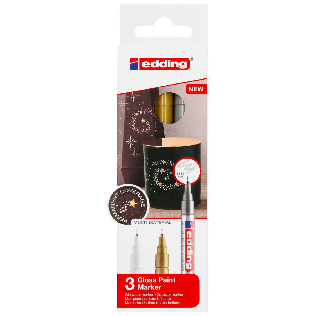 EDDING Glanz-Lackmarker creative 780 Metallic Set 3 Farben 0,8mm