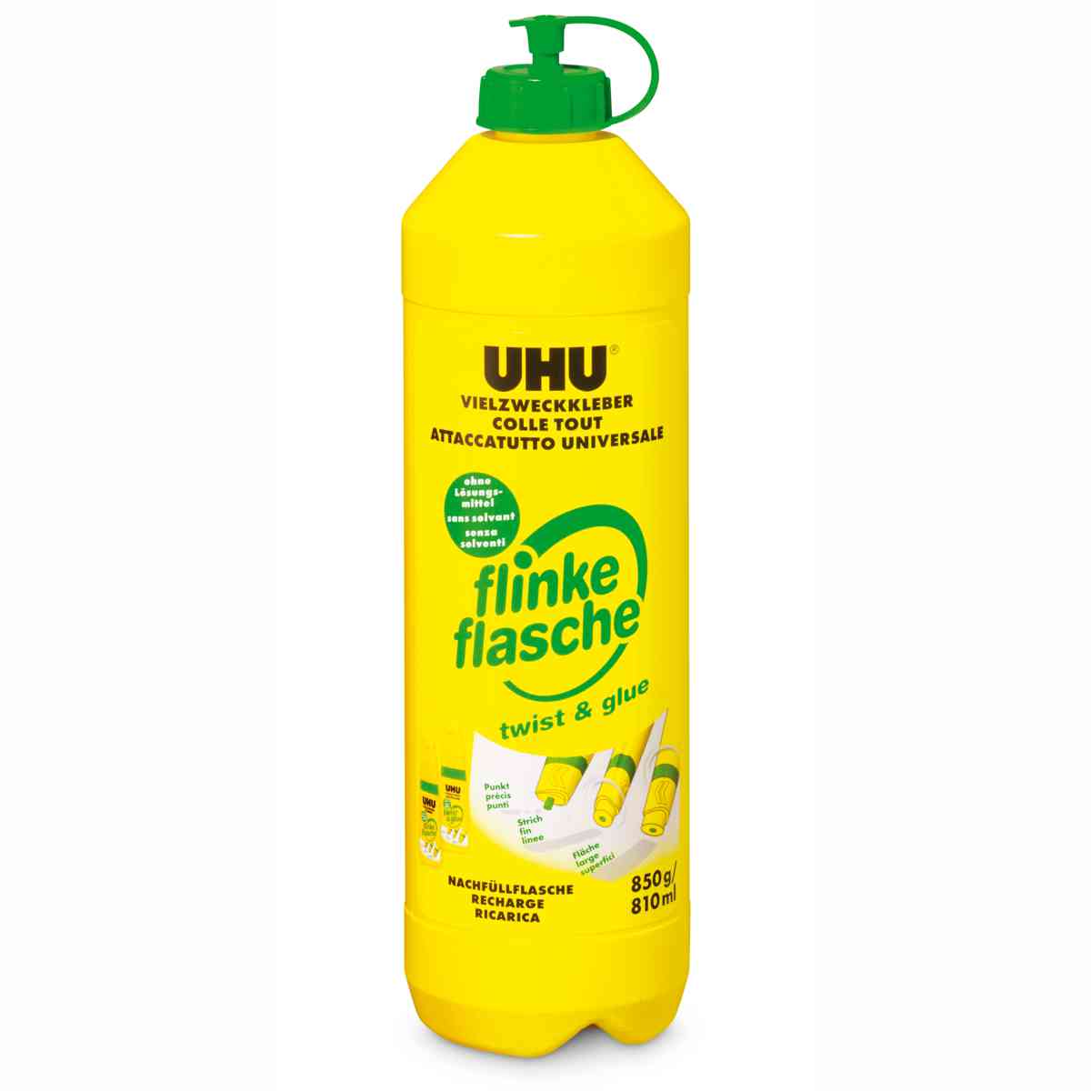 UHU Vielzweckkleber flinke Flasche 850g ohne Lösungsmittel Nachfüllflasche