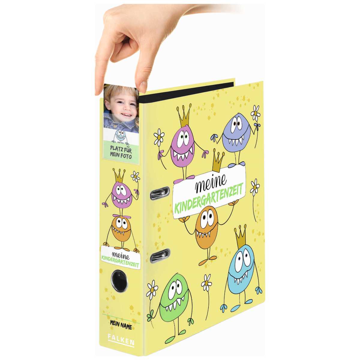 FALKEN Kindergarten-Ordner A4 mit Einstecktasche Monster