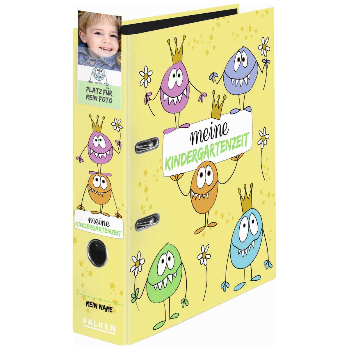 FALKEN Kindergarten-Ordner A4 mit Einstecktasche Monster