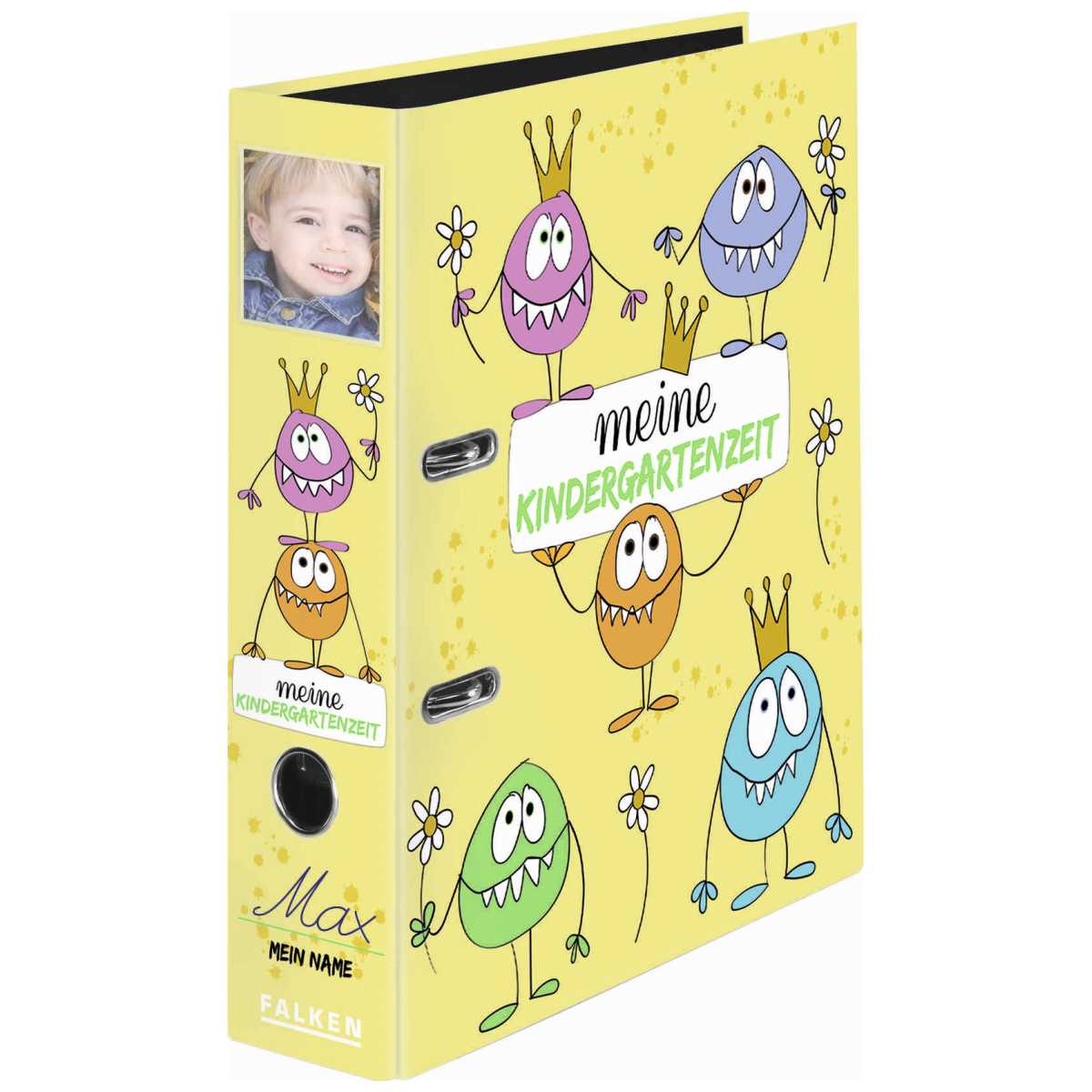 FALKEN Kindergarten-Ordner A4 mit Einstecktasche Monster